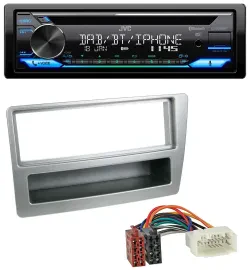 Автомагнитола JVC Bluetooth MP3 USB DAB CD для Honda Civic 2004–2006, серебристая, для автомобилей с автоматическим климат-контролем