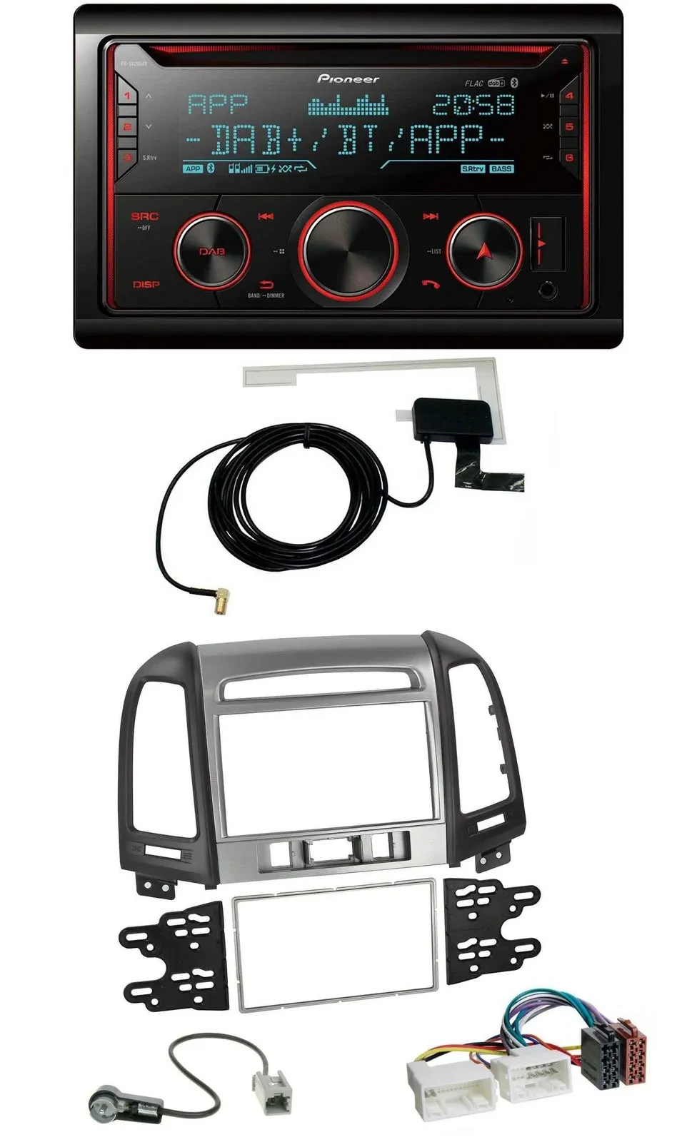 Автомагнитола Pioneer 2DIN CD USB Bluetooth DAB MP3 для Hyundai Santa Fe 3