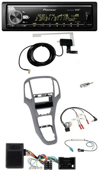 Pioneer Bluetooth DAB USB Lenkrad Autoradio für Opel Astra J ab 2009 Titan grau