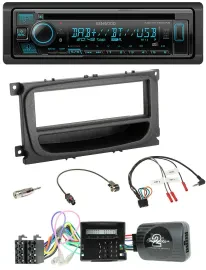 Kenwood Bluetooth DAB CD Lenkrad USB Autoradio für Ford C-Max Focus Can 07-10 Ga