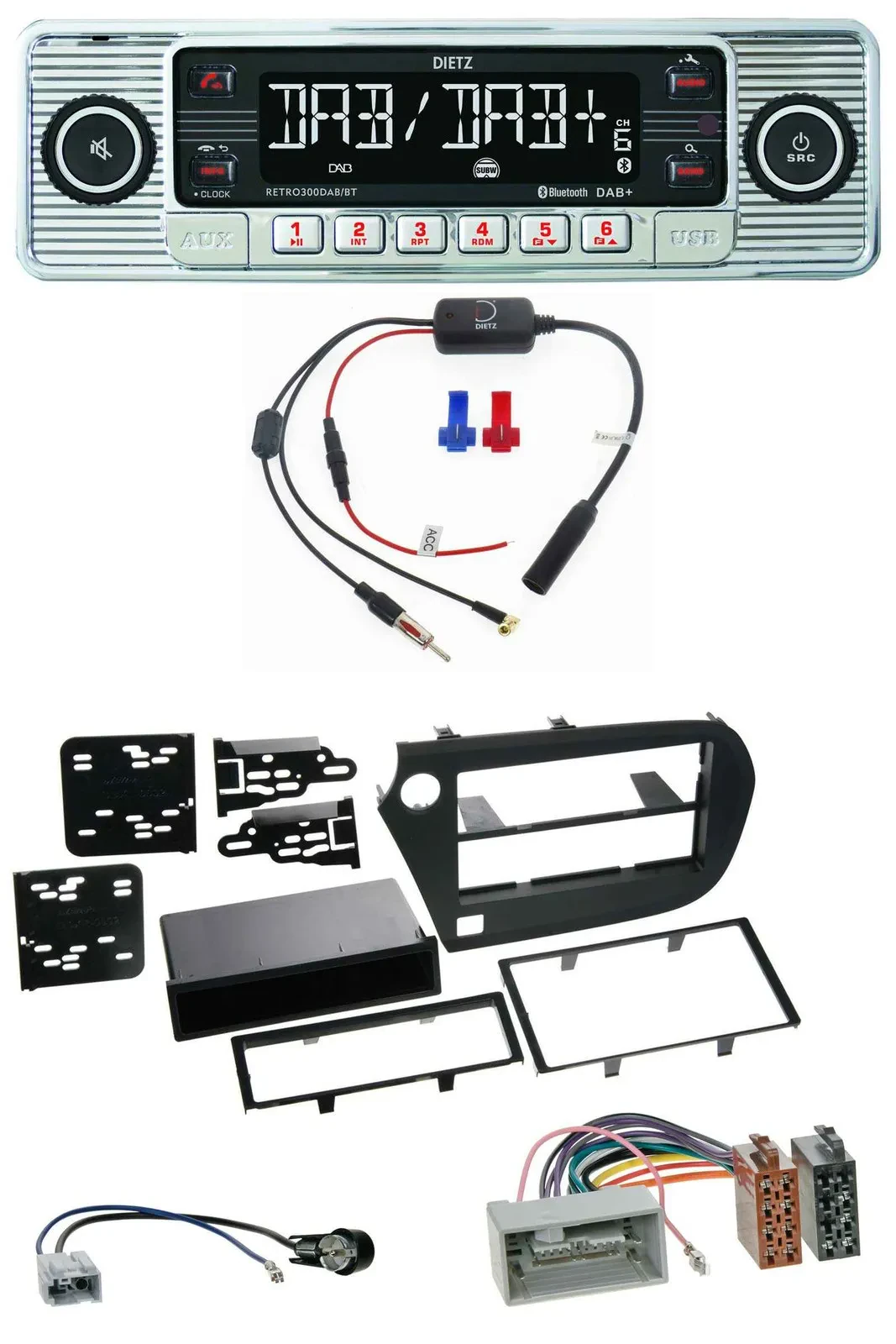 Dietz DAB USB MP3 Bluetooth Autoradio für Honda Insight (ZE2, 2009-2013)