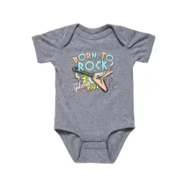 GIBSON Born To Rock Baby Onesie (Gray), 3/6M
