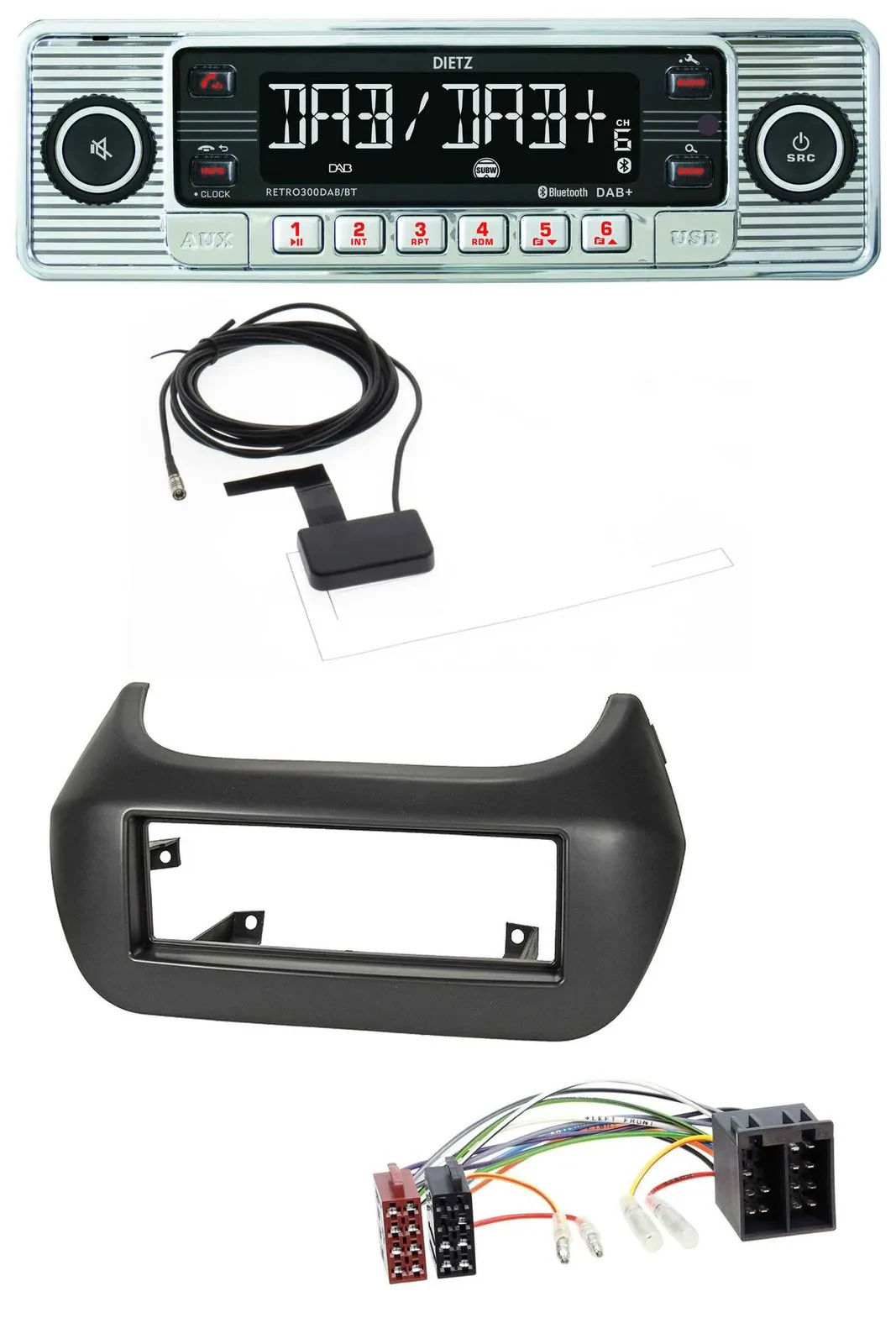 Dietz Bluetooth USB MP3 DAB Autoradio für Fiat Fiorino Qubo Citroen Nemo Peugeot