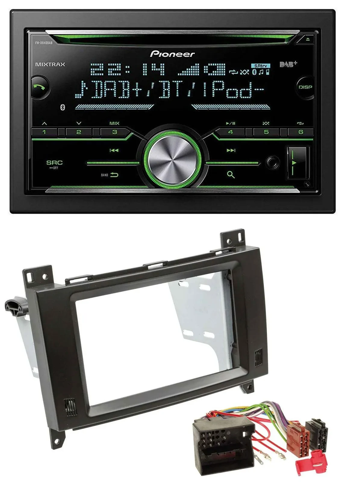 Автомагнитола для Mercedes A-/B-Class (2004–2012) Pioneer 2 DIN, Bluetooth, DAB, USB, CD, MP3