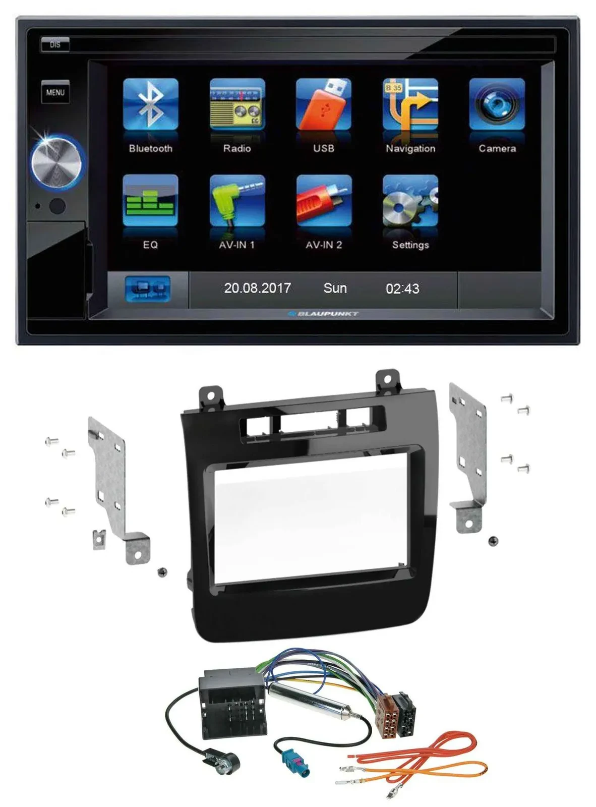 Автомагнитола Blaupunkt 2DIN, Bluetooth, MP3, USB, SD, AUX для VW Touareg (2010–2014)