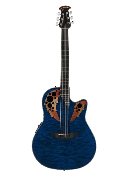 Электроакустическая гитара Ovation CE44P-8TQ Quilted Maple Trans Blue