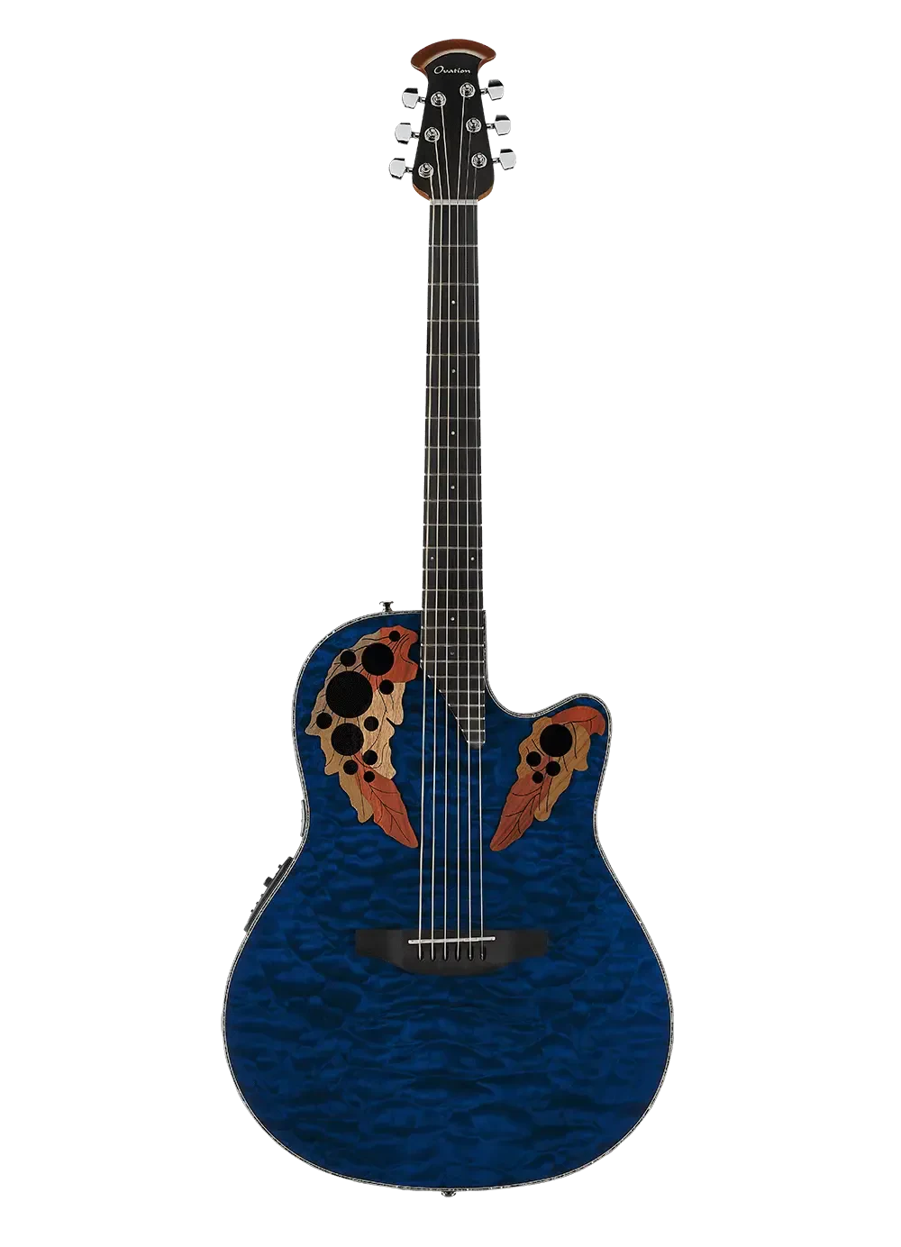 Электроакустическая гитара Ovation CE44P-8TQ Quilted Maple Trans Blue