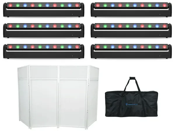 6) Chauvet DJ COLORband PiX-M ILS RGB LED Moving Strip Effect Wash Lights+Facade