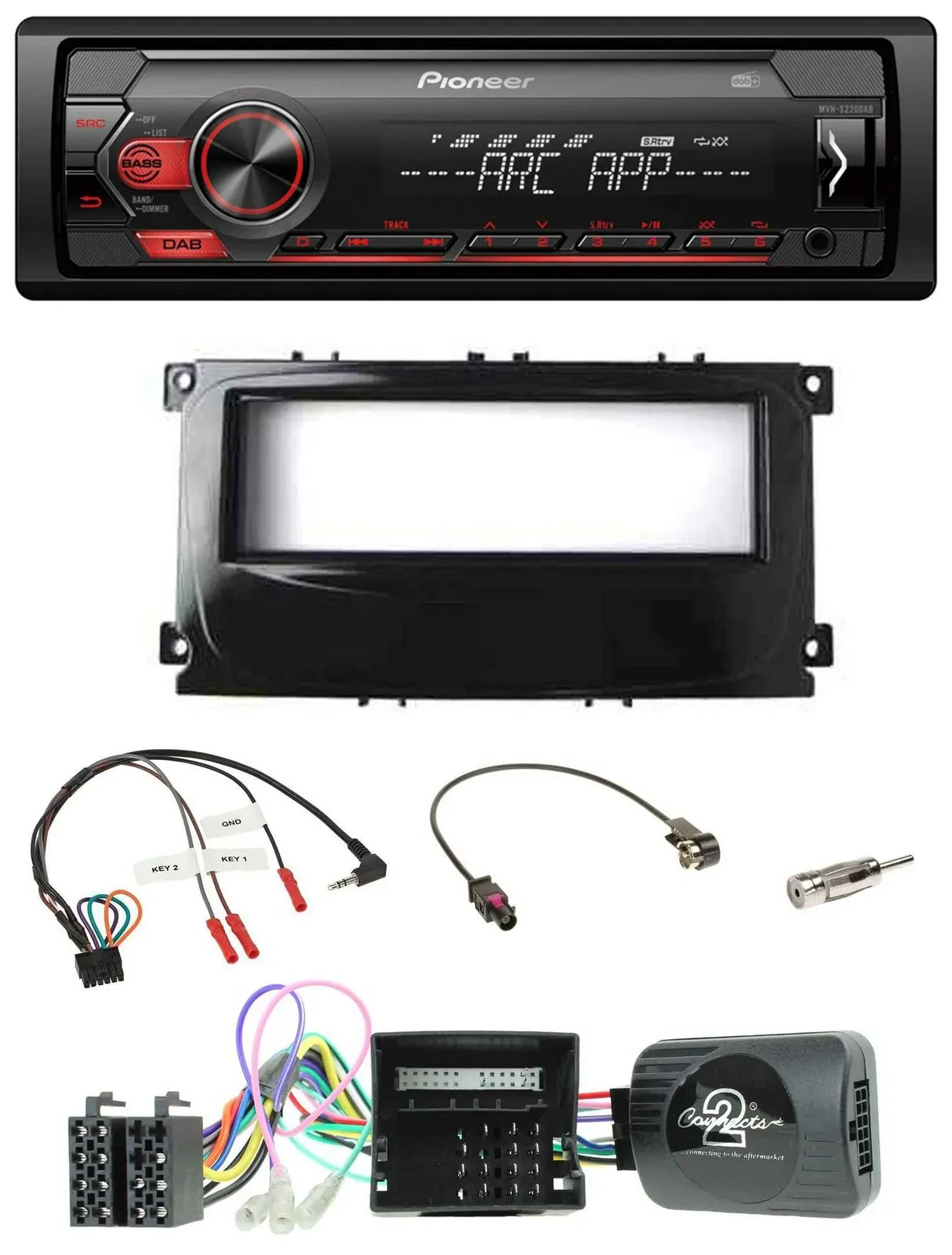 Pioneer DAB 1DIN MP3 Lenkrad USB Autoradio für Ford Mondeo S-Max Can-Bus 07-14 p