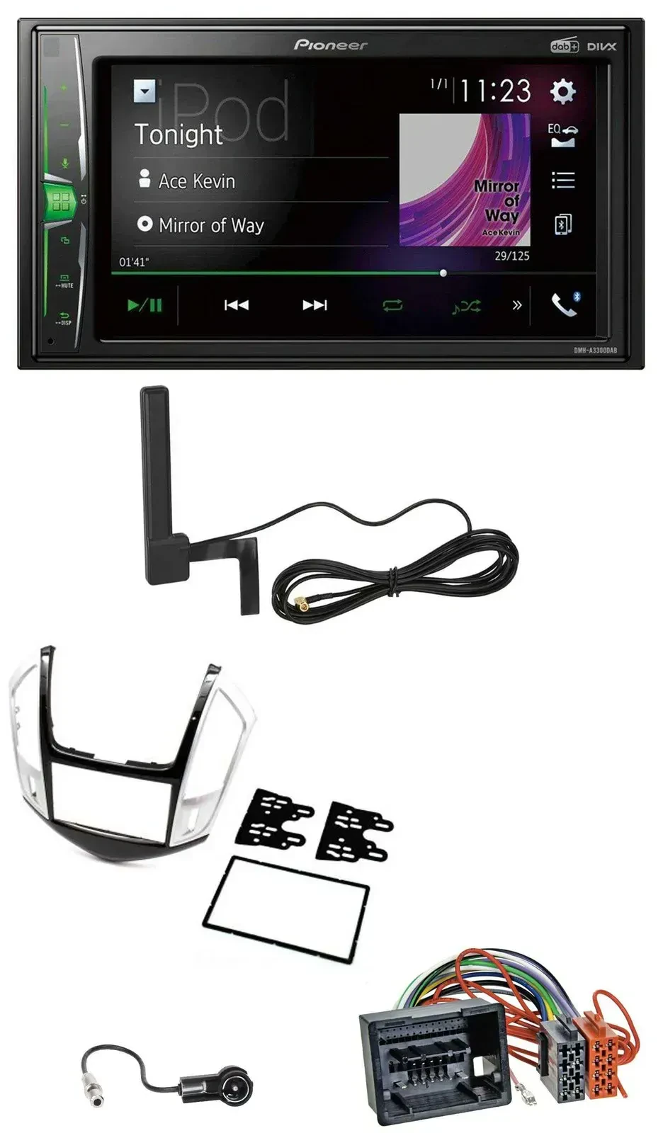 Автомагнитола для Chevrolet Cruze (2011–2016) Pioneer 2-DIN, DAB, Bluetooth, MP3, AUX