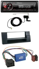 Автомагнитола Pioneer 1 DIN, MP3, DAB, USB, AUX для BMW 5 E39, X5 E53 с карманом