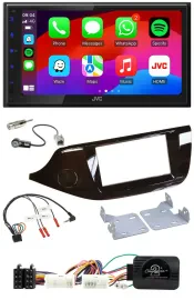 JVC Bluetooth USB Lenkrad 2DIN DAB Autoradio für Kia Ceed ab 2012 glänzend ohne