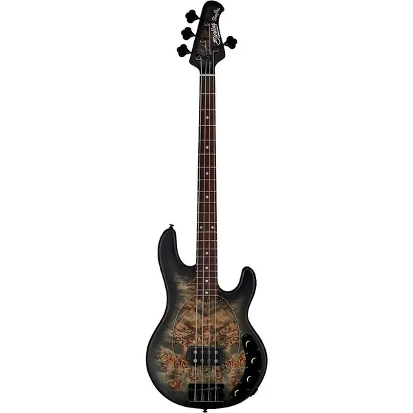 Бас-гитара Sterling Music Man StingRay Roasted Maple Neck Burl Top Bass Trans Black Satin