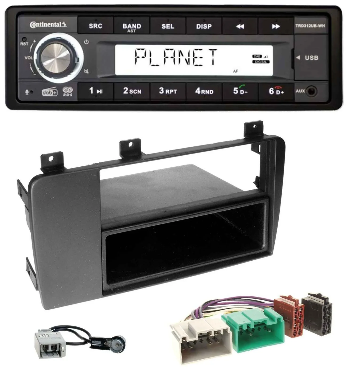 Continental USB 1DIN AUX DAB MP3 Autoradio für Volvo S60, V70, XC70 (04-09)