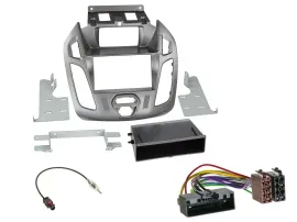 Einbauset DIN Autoradio für Ford Transit Connect mit Display 12-18 silber