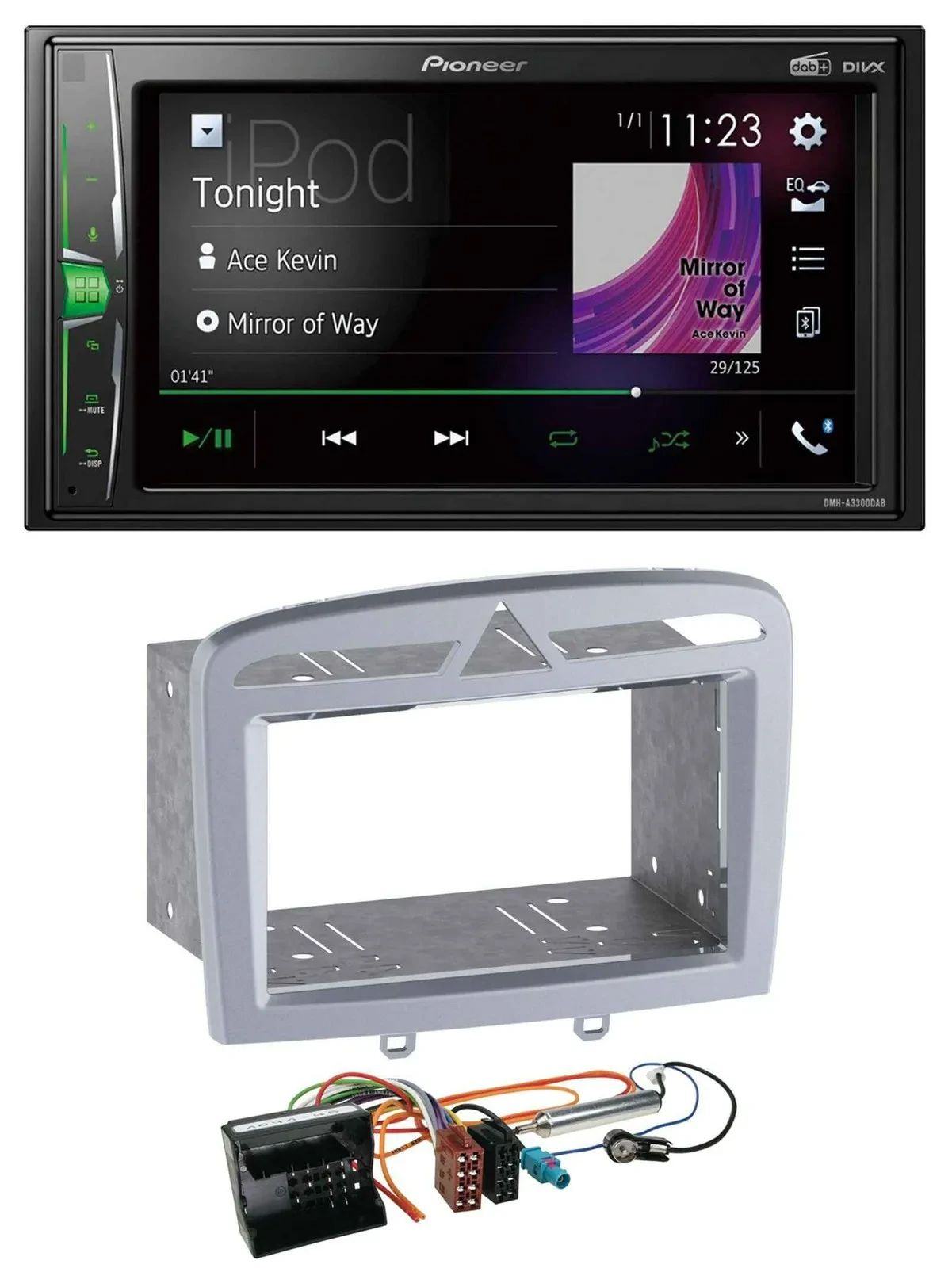 Pioneer 2DIN MP3 DAB USB Bluetooth Autoradio für Peugeot 308 09-13 warmsilber