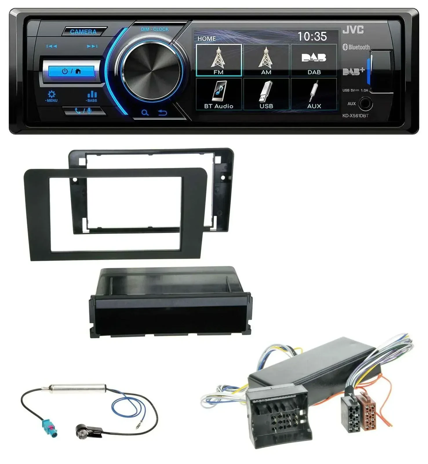 Автомагнитола JVC Bluetooth, MP3, USB, DAB для Audi A3 (8P) 2006–2012, совместима с Symphony/Bose активной системой