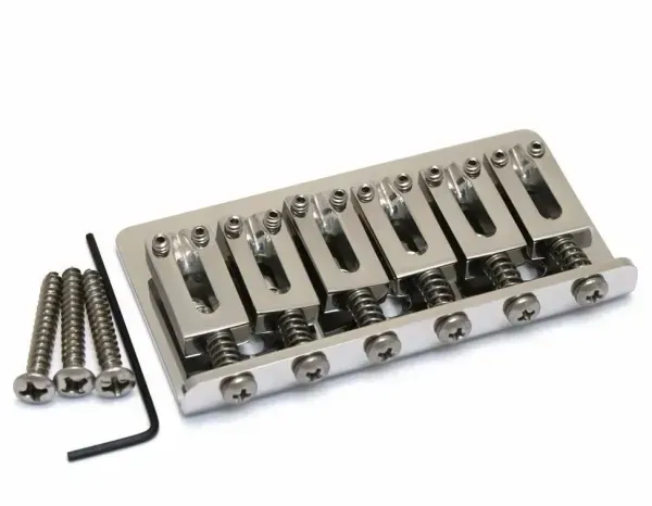 Hipshot 41200VSS Vintage Spacing 6-String Hardtail Bridge, Stainless Steel Ch...