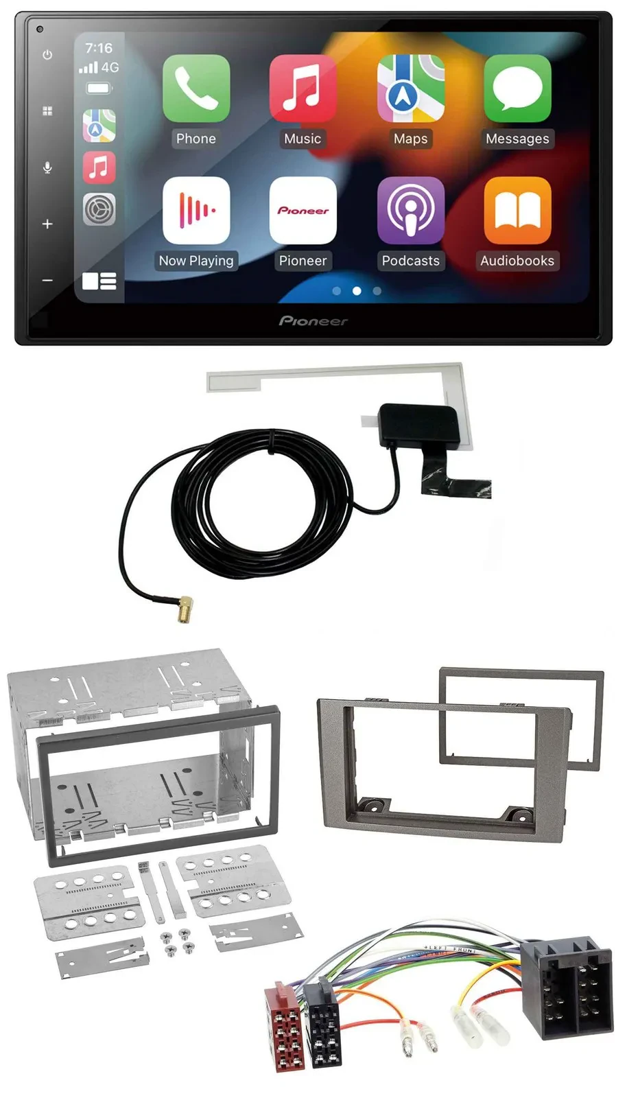 Автомагнитола Pioneer 2DIN MP3 USB Bluetooth DAB серебристая для Iveco Daily 2006–2014