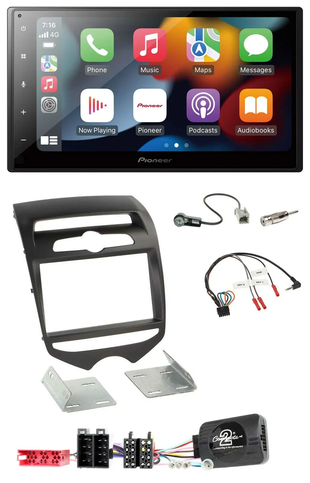 Pioneer DAB Bluetooth 2DIN USB Lenkrad Autoradio für Hyundai ix20 ab 2010 man. K