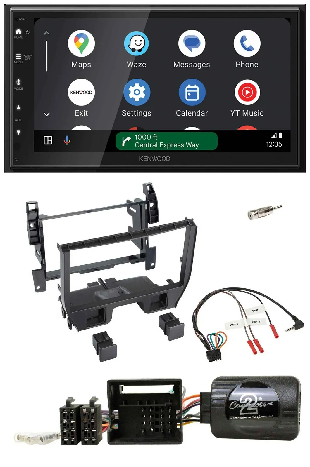 Kenwood DAB Bluetooth USB Lenkrad 2DIN Autoradio für Citroen C3 2010-2014