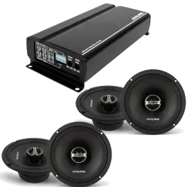 Alpine KTA-450 Power Pack Amplifier + 2 Pairs Alpine DM-65-G 6.5" Speakers
