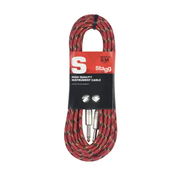 Инструментальный кабель Stagg SGC6VT RD Red 6 м
