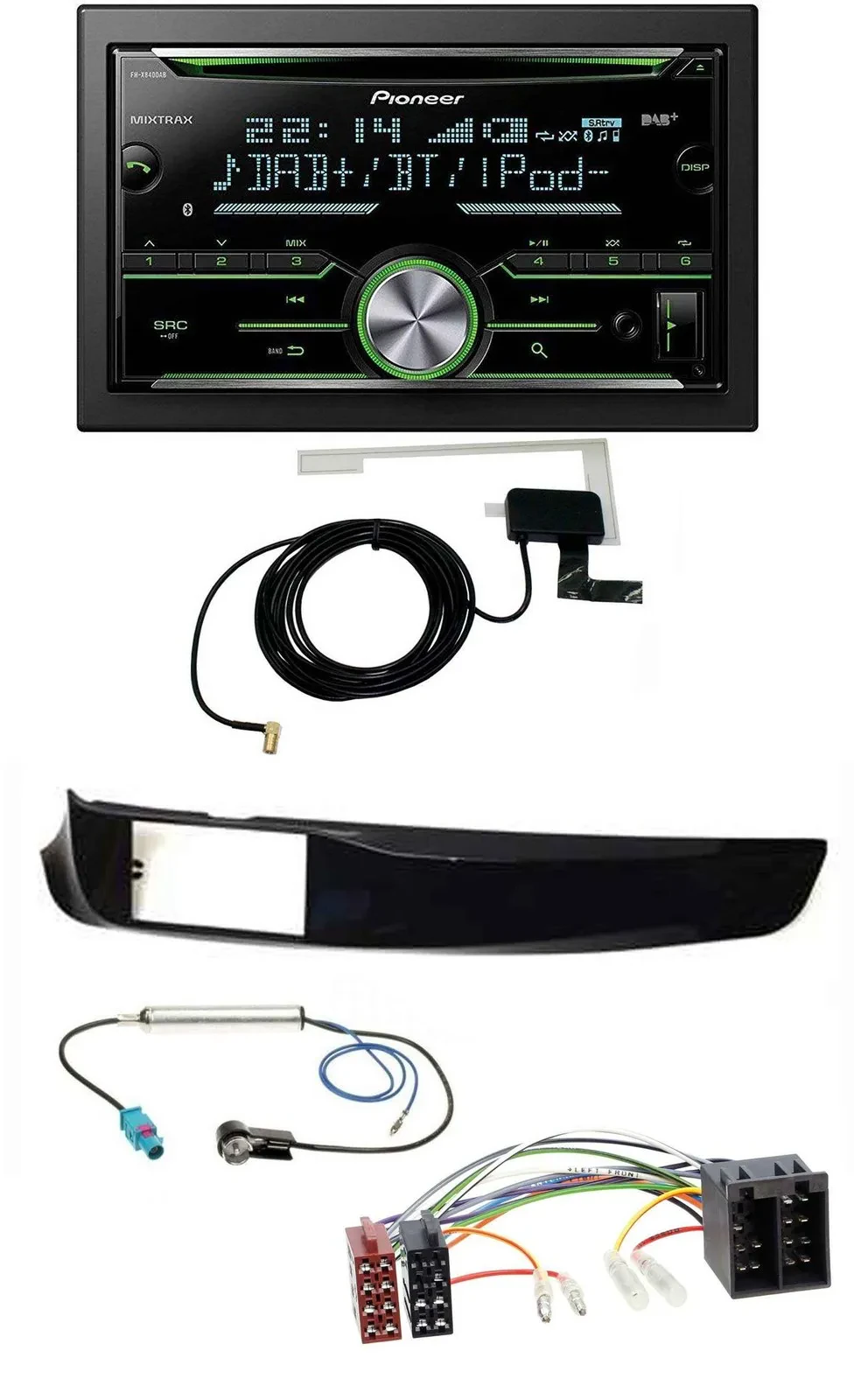 Автомагнитола Pioneer 2DIN CD USB MP3 Bluetooth DAB для Alfa Romeo Giulietta черный глянец