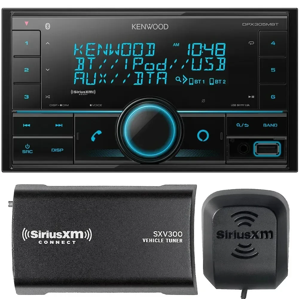 Автомагнитола Kenwood DPX305MBT CD-ресивер, поддержка SiriusXM