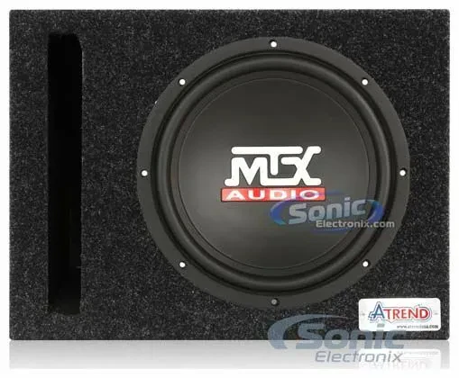 MTX TN10-04 300W Single 4 ohm 10" Car Subwoofer + Free Ported Enclosure Box