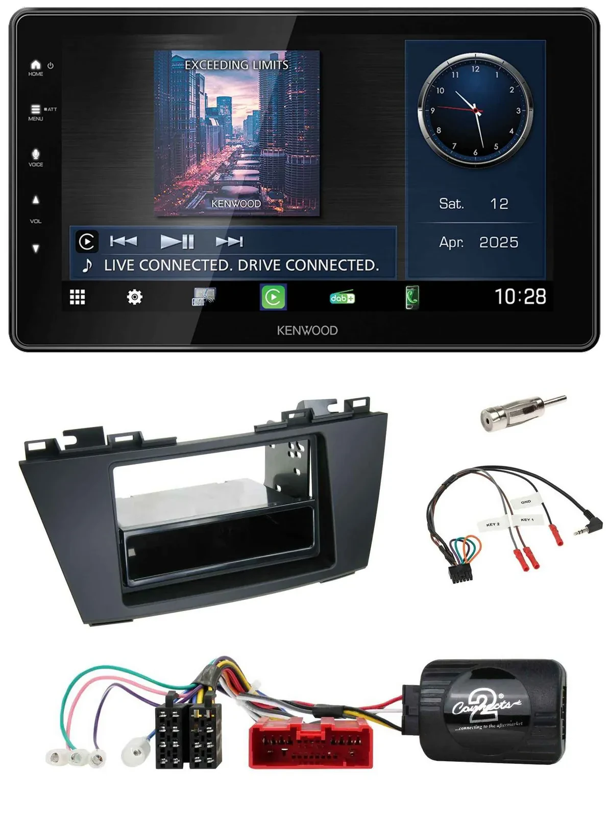 Kenwood Lenkrad Bluetooth USB DAB Autoradio für Mazda 5 (2010-2015)