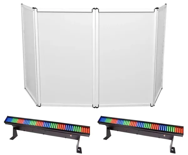 Rockville RFAAW DJ Event Facade Booth+Travel Bag+Scrim+(2) Chauvet Strip Lights