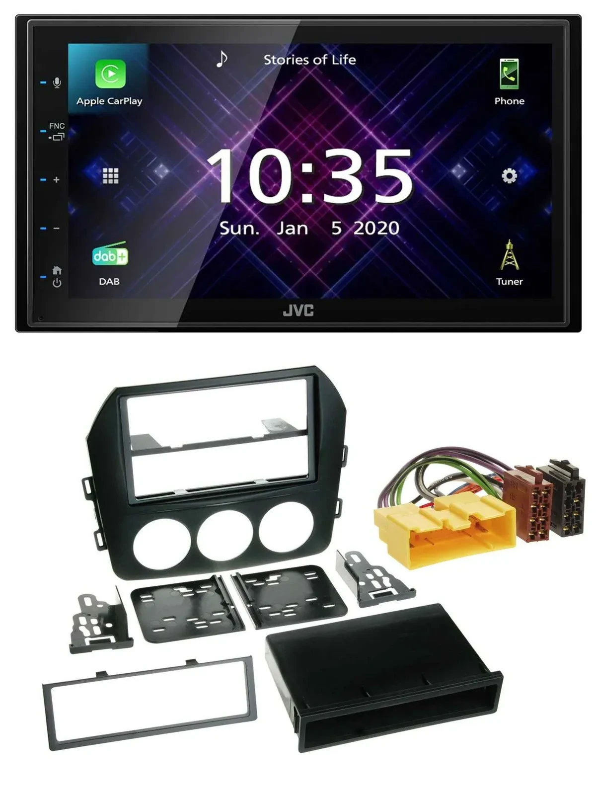 JVC DAB 2DIN MP3 Bluetooth USB Autoradio für Mazda MX 5 (NC, ab 2008)