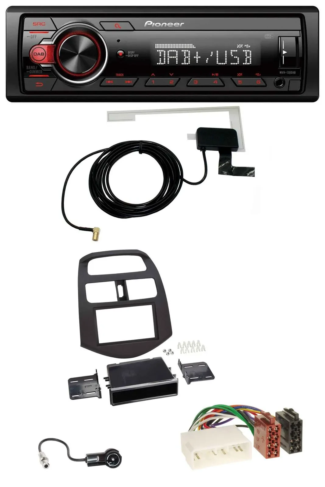 Автомагнитола для Chevrolet Spark (KLM 2012–2013) Pioneer 1-DIN, MP3, DAB, USB, AUX