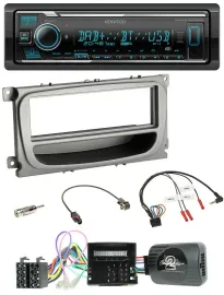 Автомагнитола Kenwood Bluetooth, DAB, USB для Ford S-Max/Mondeo (2007–2014), поддержка кнопок на руле, CAN