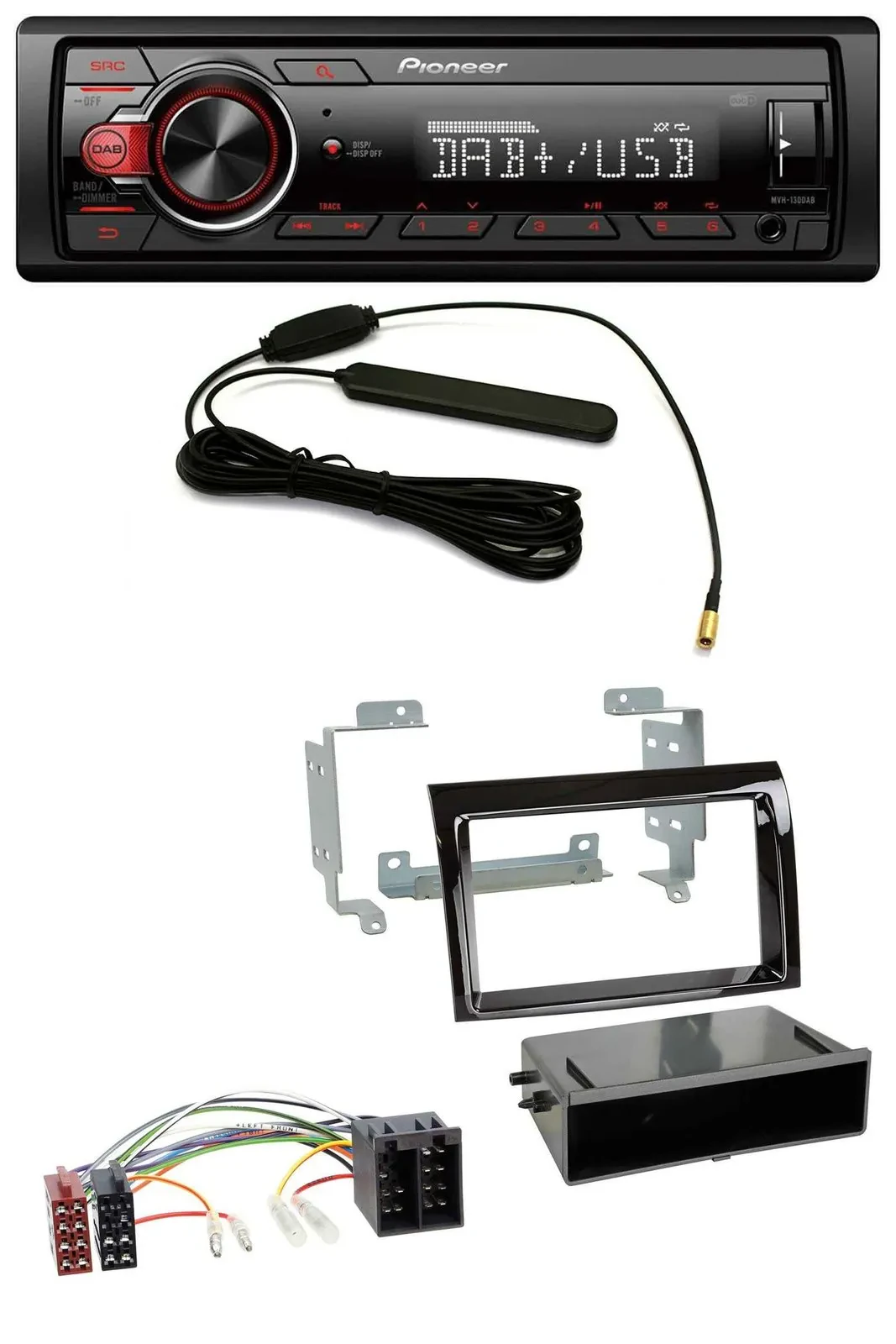 Pioneer MP3 DAB 1DIN AUX USB Autoradio für Fiat Ducato (06-10) - piano