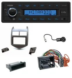 Автомагнитола VDO 1-DIN MP3 USB AUX для Chevrolet Aveo/Sonic (с 2011), темно-серый металлик
