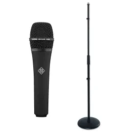 Telefunken M80 Mikrofon schwarz mit keepdrum Mikrofonständer gerade
