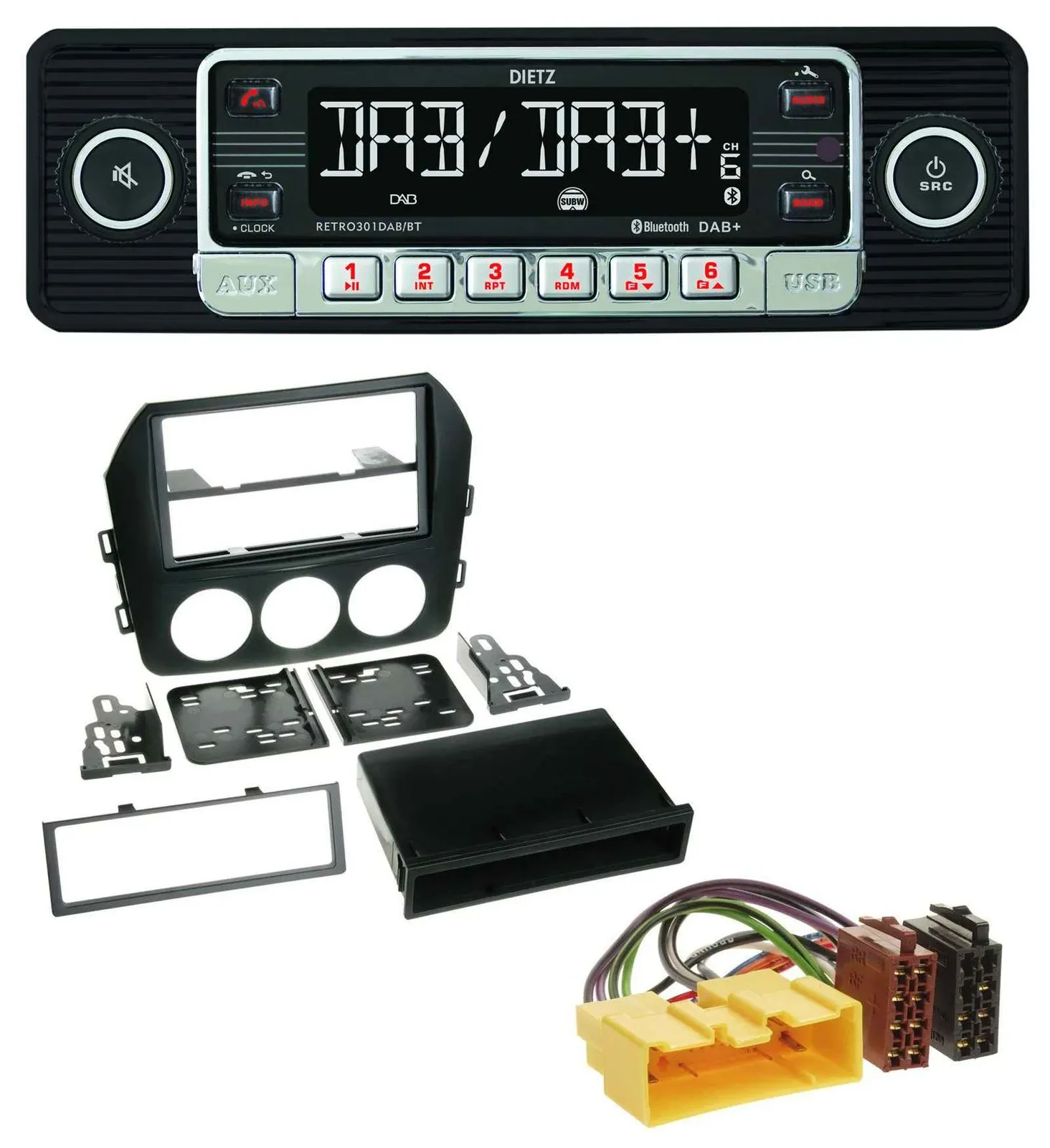 Dietz USB DAB MP3 Bluetooth Autoradio für Mazda MX-5 (ab 2008)