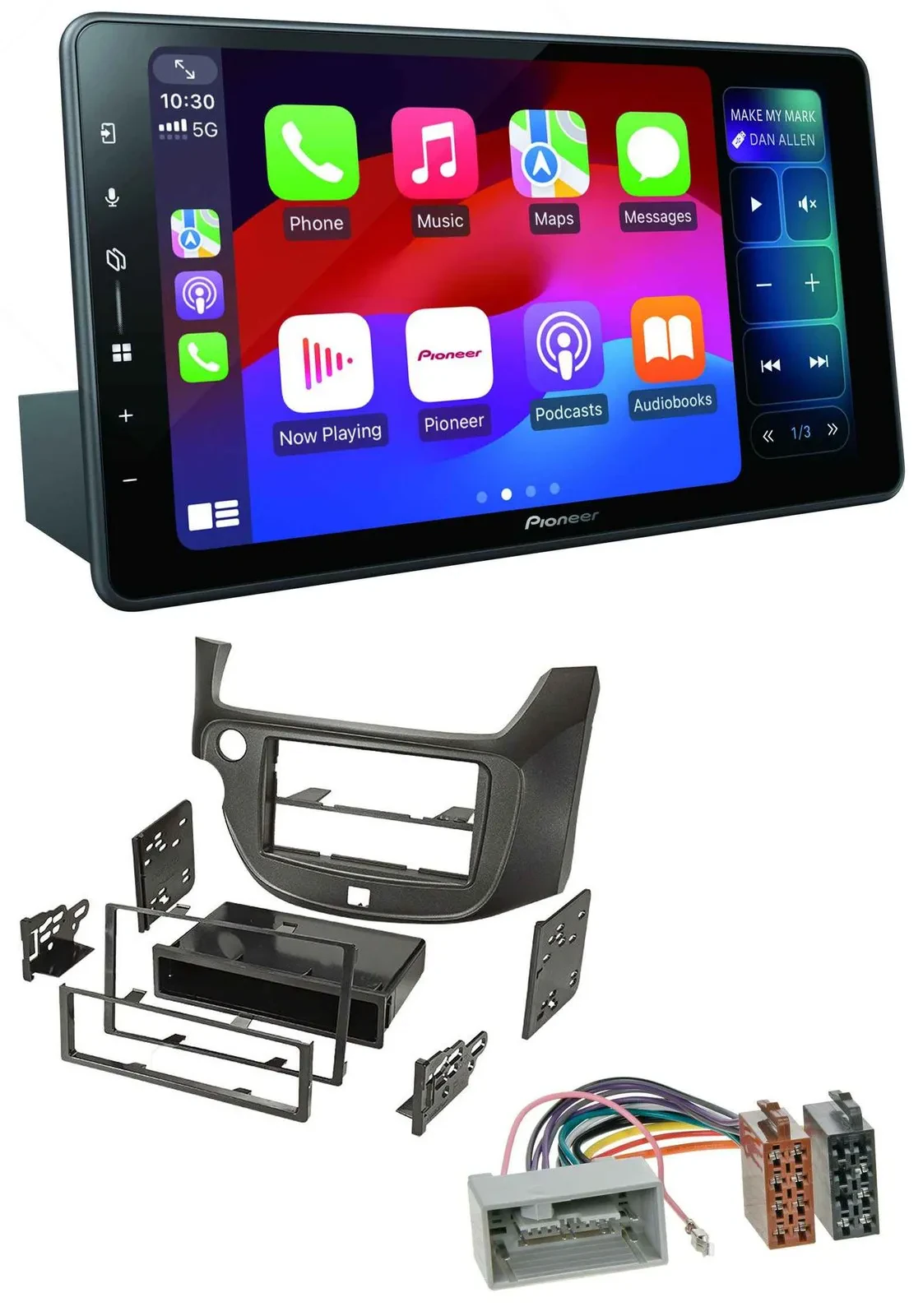 Pioneer Bluetooth DAB MP3 USB Autoradio für Honda Jazz (ab 2009) dunkelgrau