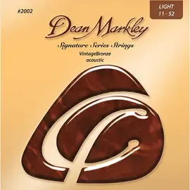 Комплект струн для акустической гитары Dean Markley DM2002 Vintage Bronze, бронза 85/15, 11-52