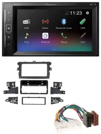 Pioneer DAB MP3 2DIN Bluetooth USB Autoradio für Toyota Corolla 2009-2013 silber