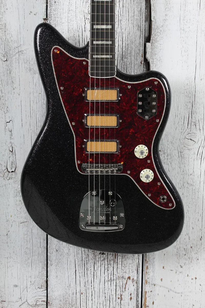 Fender Limited Edition Gold Foil Jazzmaster Electric Guitar Black Sparkle w Gig