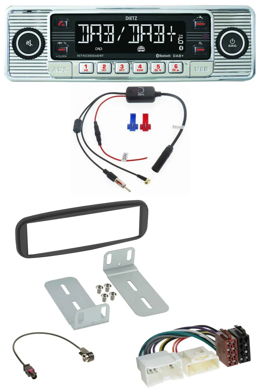 Dietz DAB USB MP3 Bluetooth Autoradio für Renault Clio (2012-2017)