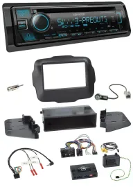 Kenwood Bluetooth USB CD Lenkrad DAB Autoradio für Jeep Renegade ab 2015