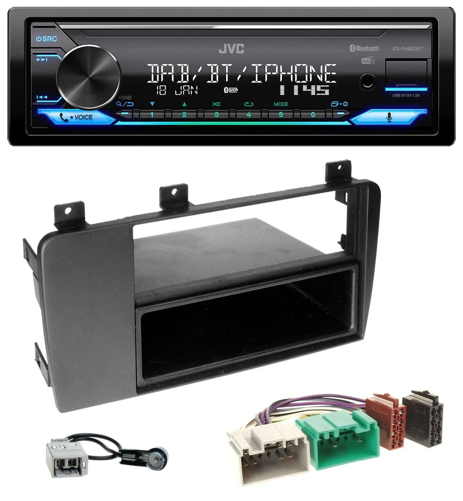 JVC Bluetooth DAB USB MP3 Autoradio für Volvo S60, V70, XC70 (04-09)