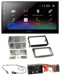 Автомагнитола для Alfa Romeo Mito (с 2014, тип 955) Pioneer 2-DIN, USB, Bluetooth, DAB, MP3, серебристая