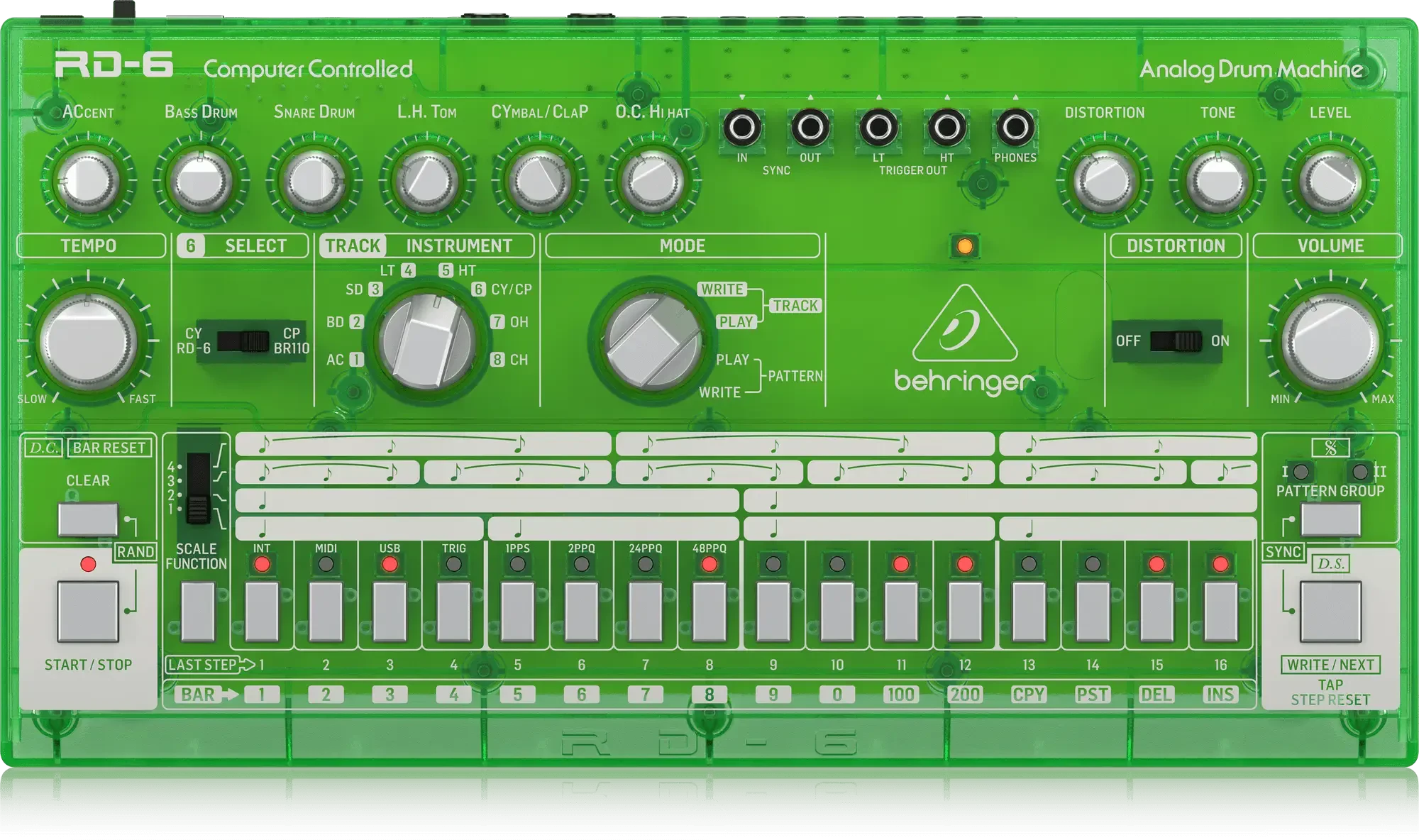 Драм-машина аналоговая Behringer RD-6-LM Green