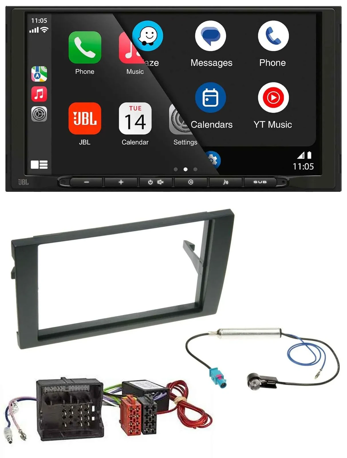 JBL USB 2DIN MP3 Bluetooth AUX Autoradio für Audi A4 B7 04-08 Aktivsystem MOST Q