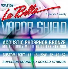 Струны для акустической гитары La Bella VSA1152 11-52, бронза фосфорная